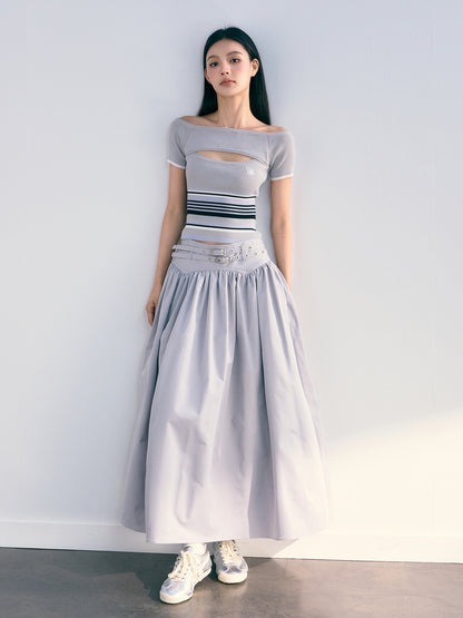 Double Belt Midi Skirt - CHINASQUAD