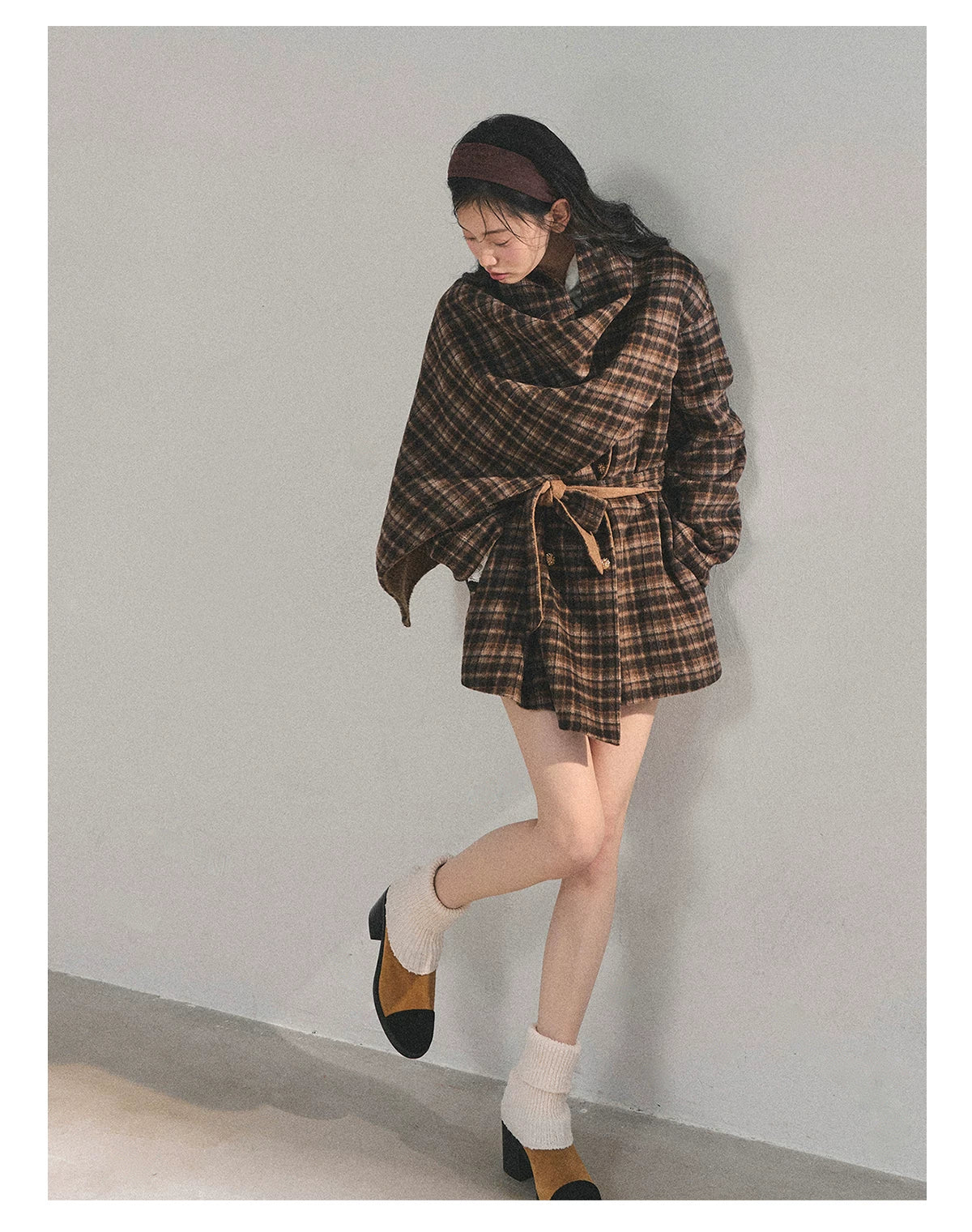 French British-Style Wool Coat