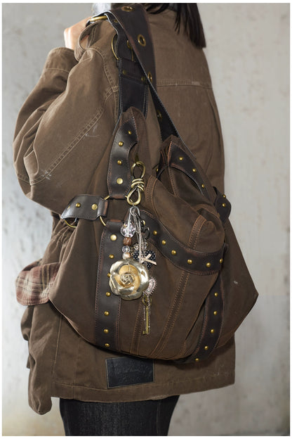 Vintage Heart &amp; Rose Chain Pendant