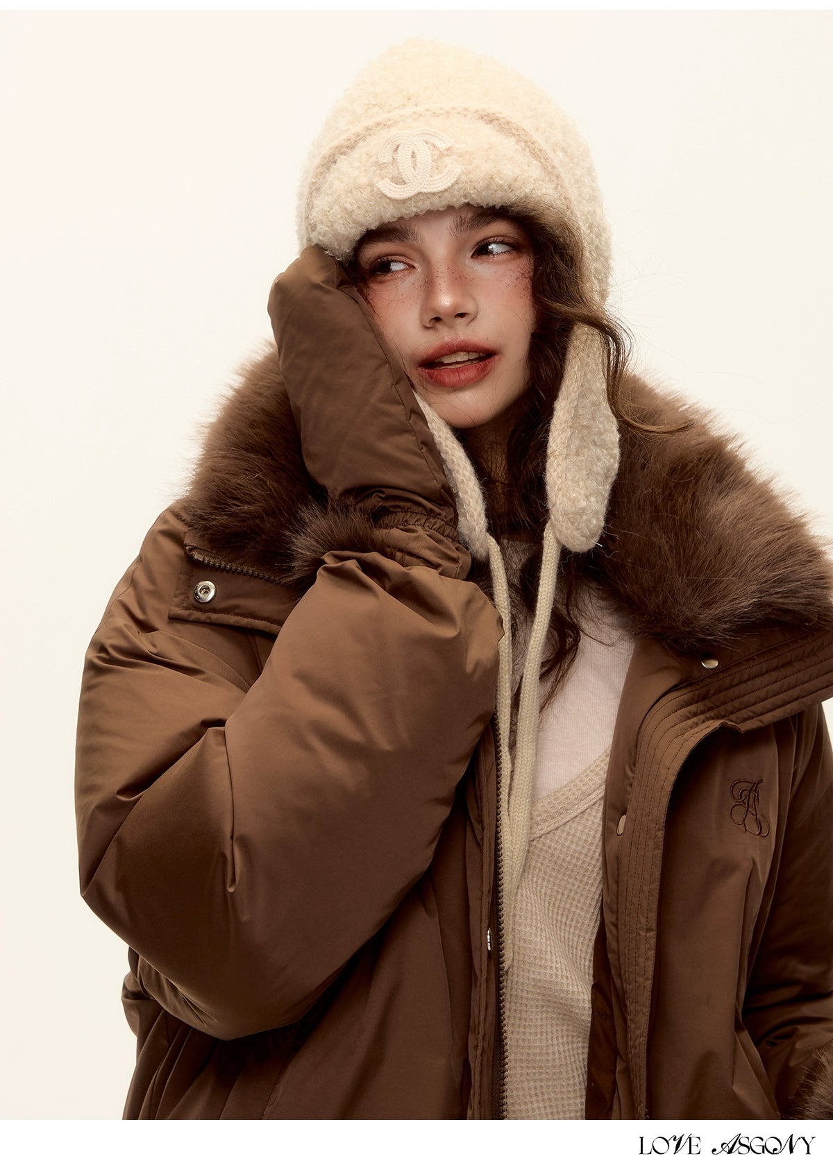 Fur-Collar Short Down Puffer Jacket