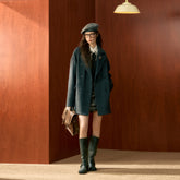 Gray Medium-Length Wool Coat - CHINASQUAD