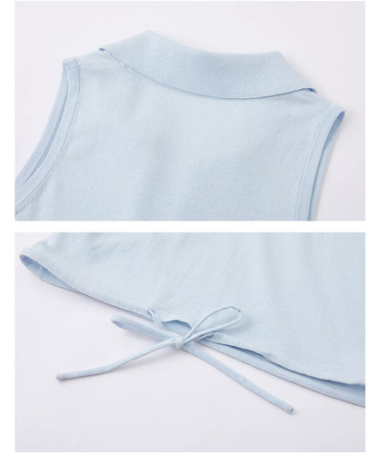 Twist-Knot Polo Neck Sleeveless Top