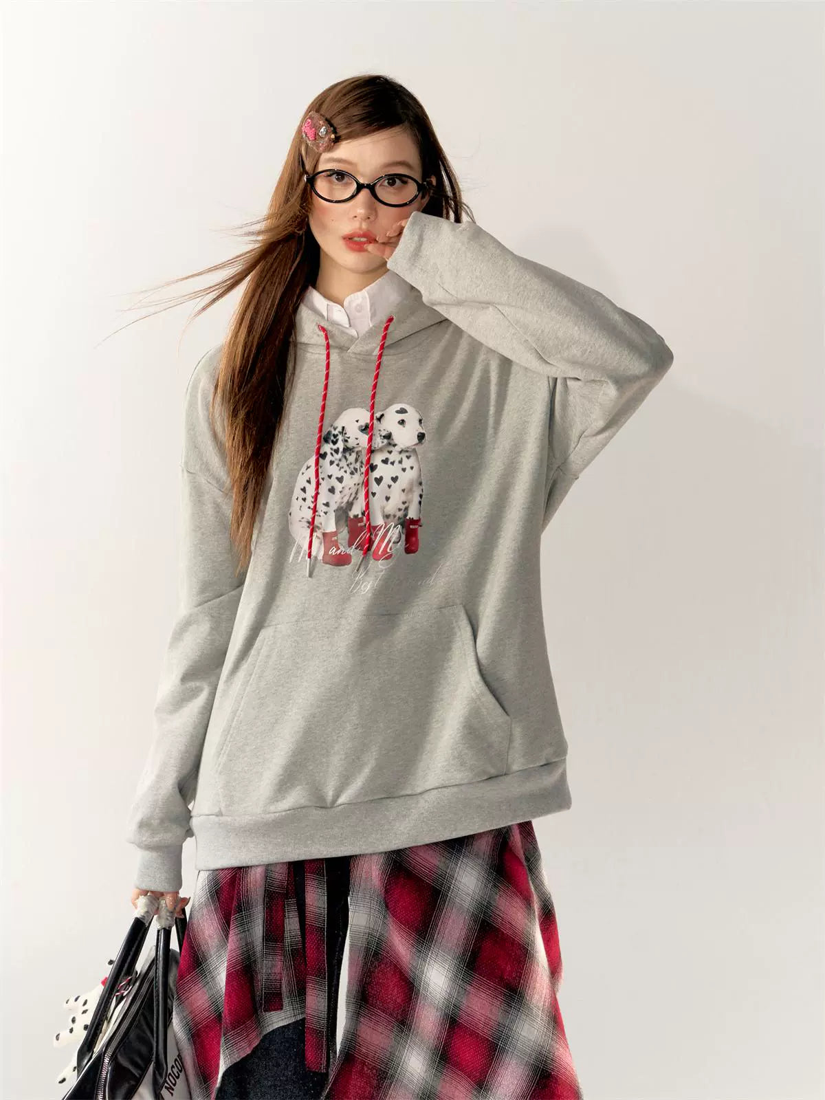 Printed Hooded Sweatshirt Jacket