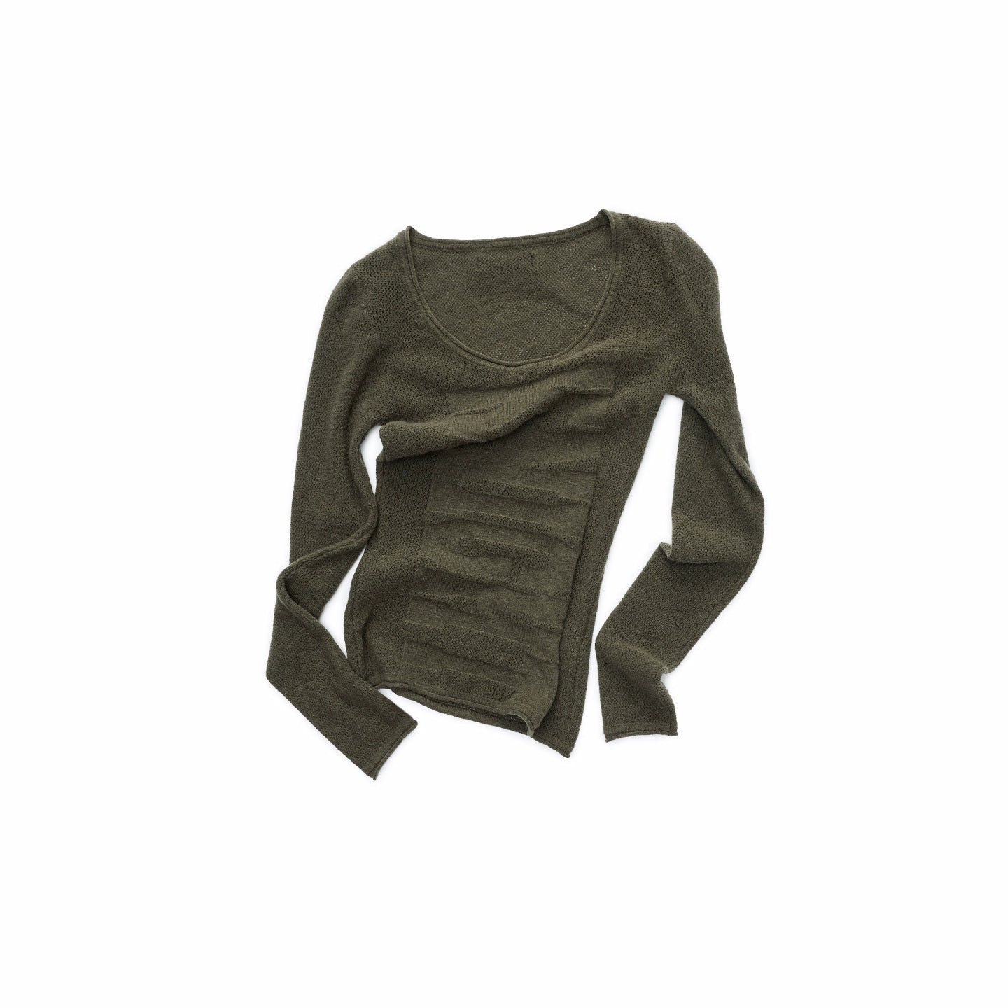 Textured Jacquard Knit Round-Neck Sweater