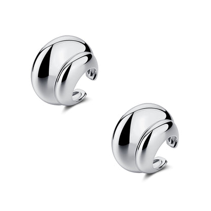 Reshaped Romance Dual-Layer Metal Hoop Earrings