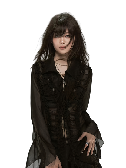 Cest Nous Palace Chiffon Lace Shirt – Shirts