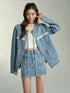 Lace Spliced Denim Jacket & Mini Skirt Set - CHINASQUAD