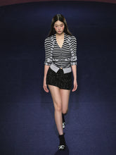 Contrast Stripe Halter Camisole Tank Top & Cardigan Set - CHINASQUAD