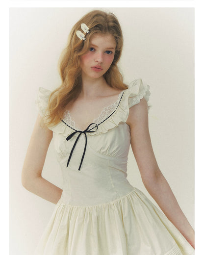 Seine Girl Ruffle Sleeve Dress