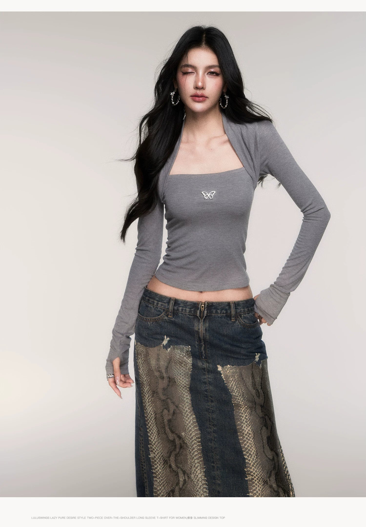 Sleeve-Detail Slim-Fit Knit Crewneck