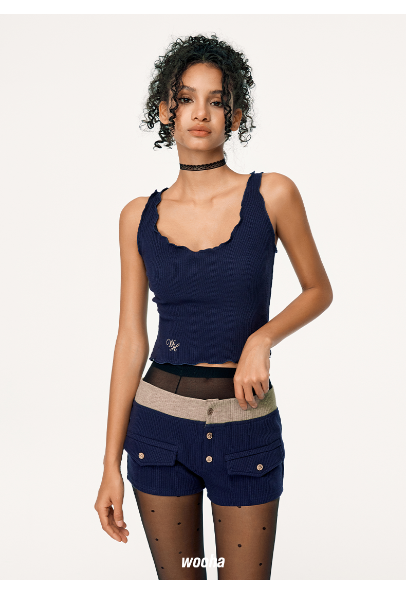 U-neck Cropped Tank Top - CHINASQUAD