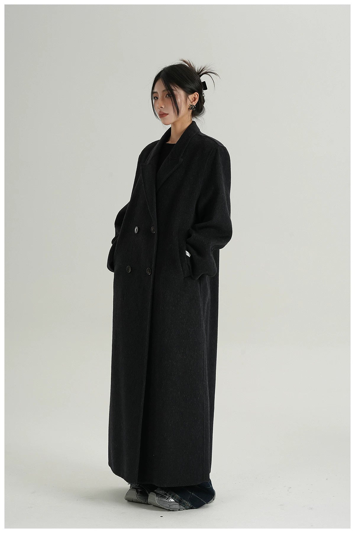 Extra-Long Tailored Wool Coat