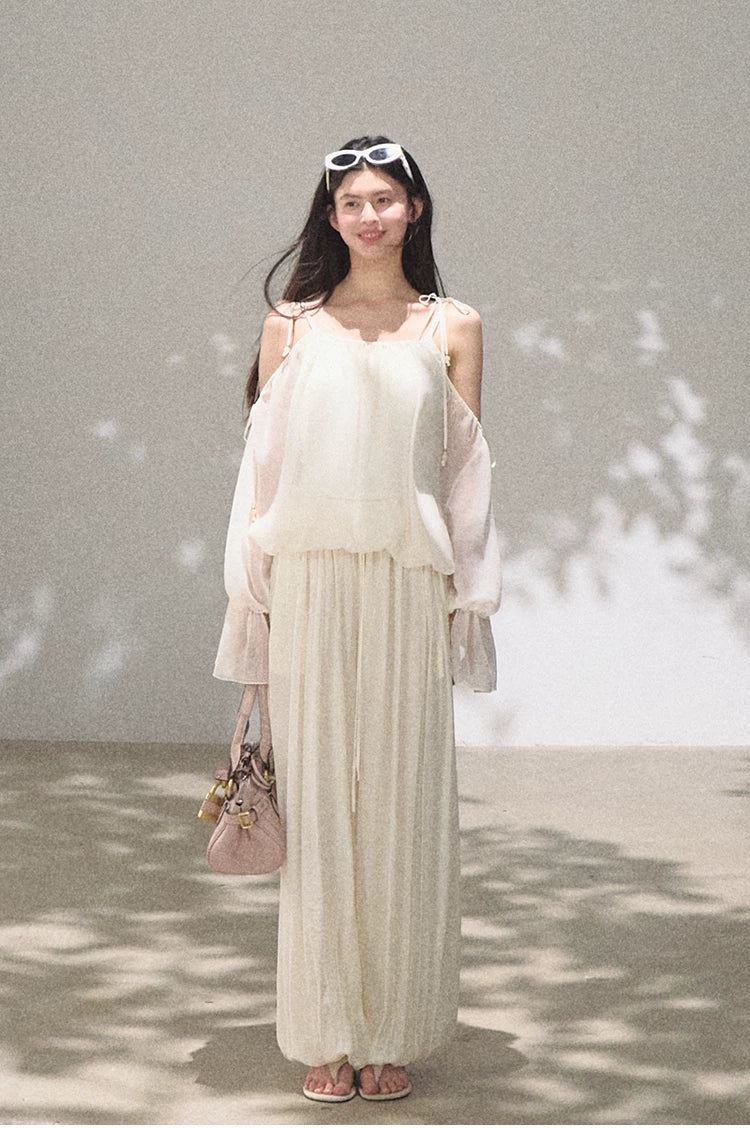 Silk-Blend Relaxed Wide-Leg Trousers
