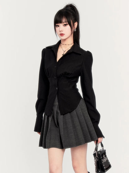 Waist-Cinching Long Sleeve Shirt