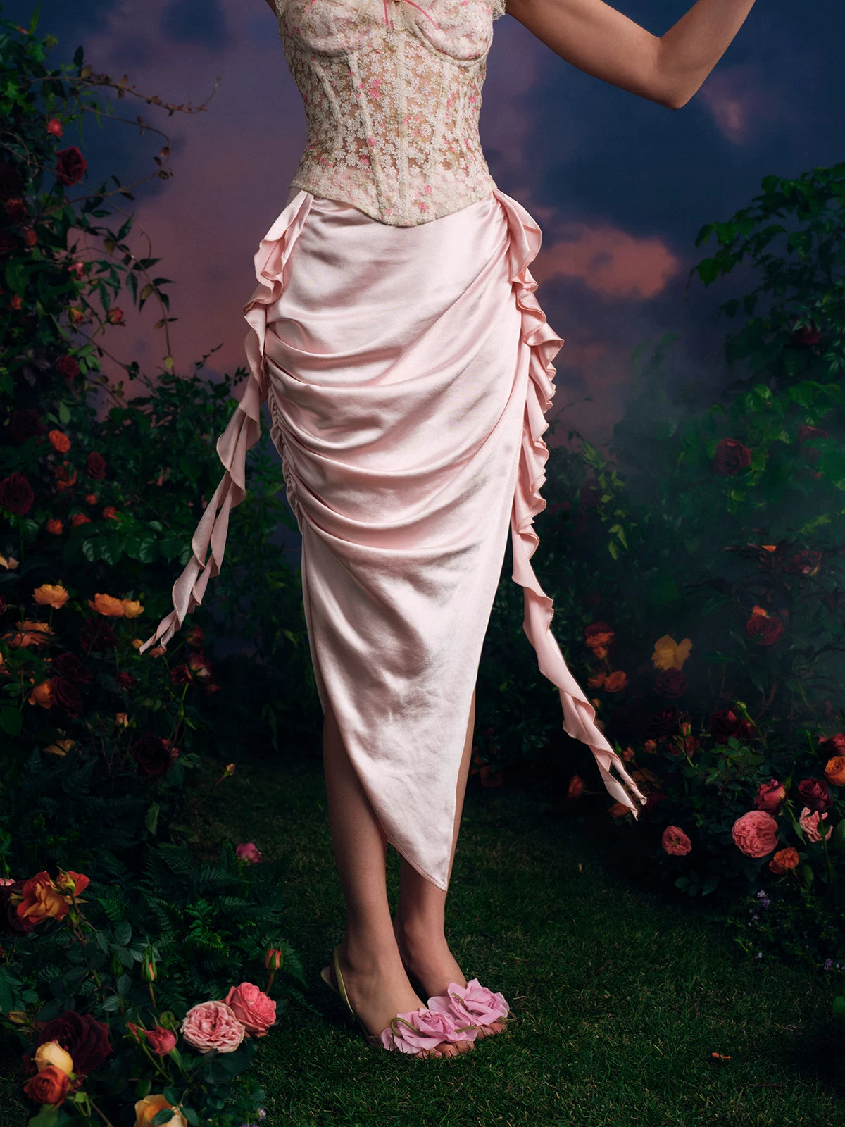 French Couture Lace Bustier &amp; Skirt Set