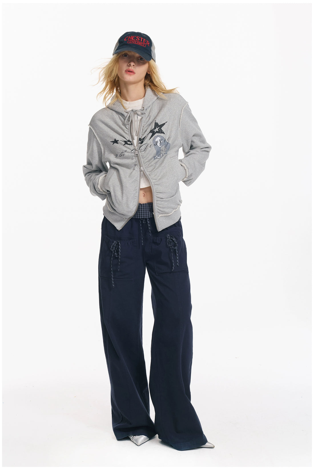 Washed Punk Zip-up Hoodie