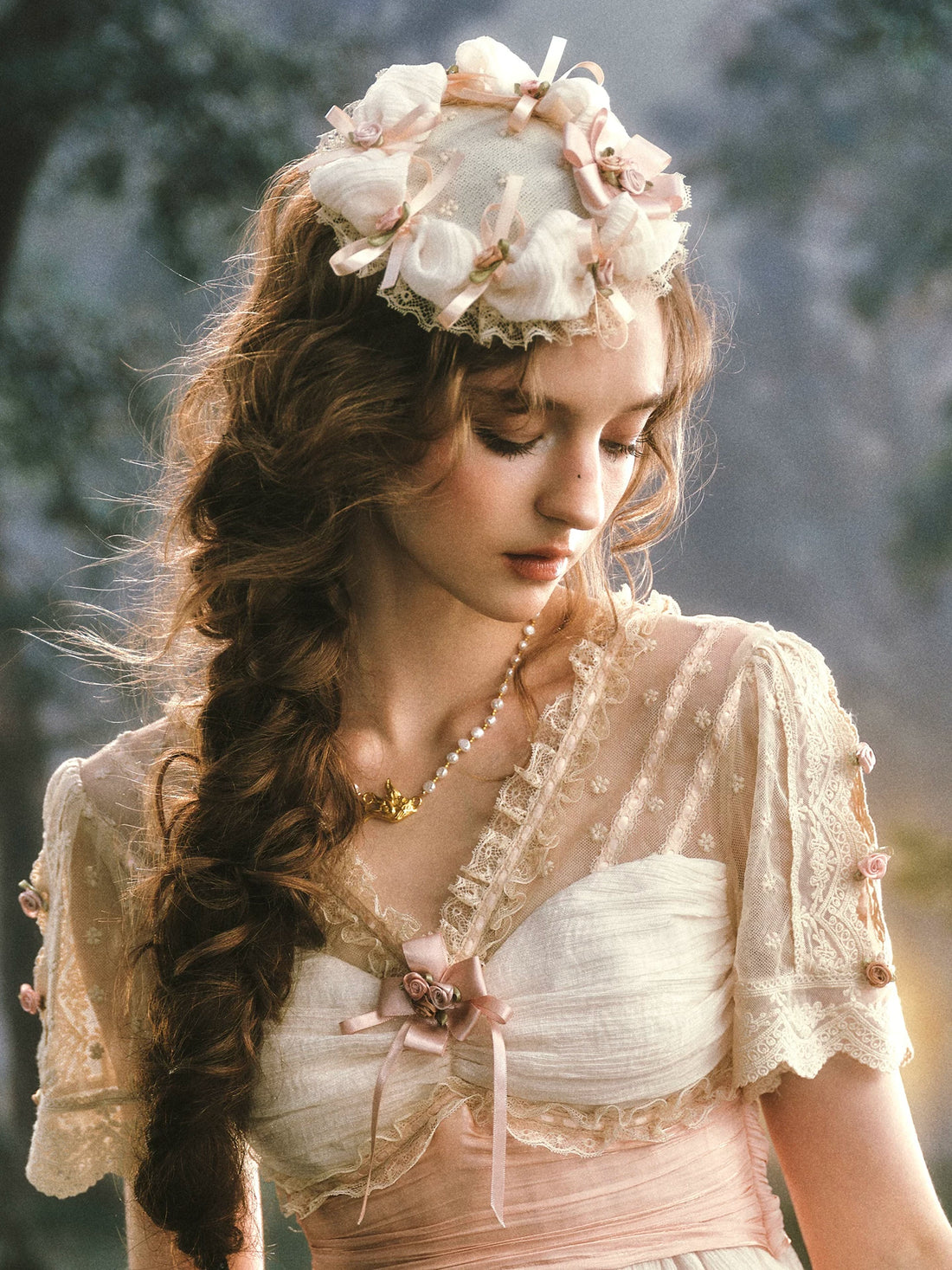 Amour Reverie Lace Bow Mini Hat Hairpiece