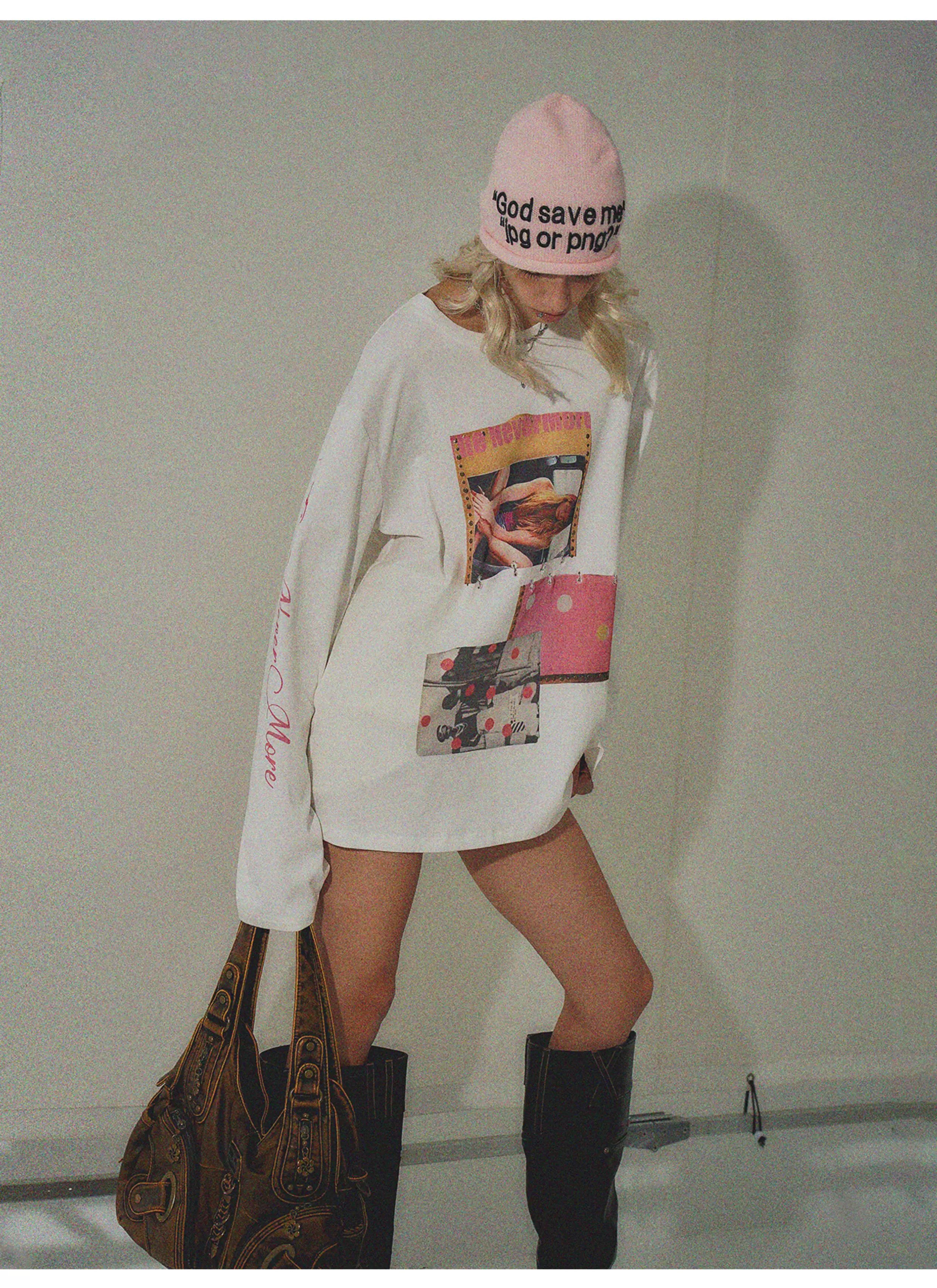 Printed Long-Sleeve Cotton Tee