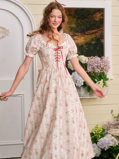 Audrey Garden Corset Floral Maxi Dress