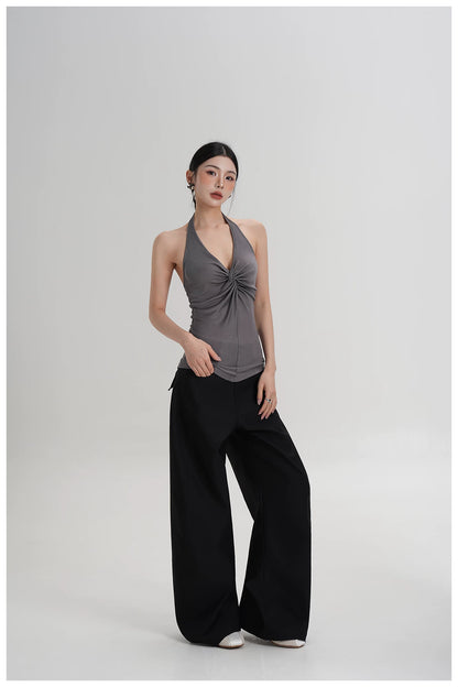 Silk-Blend Draped Halterneck Camisole