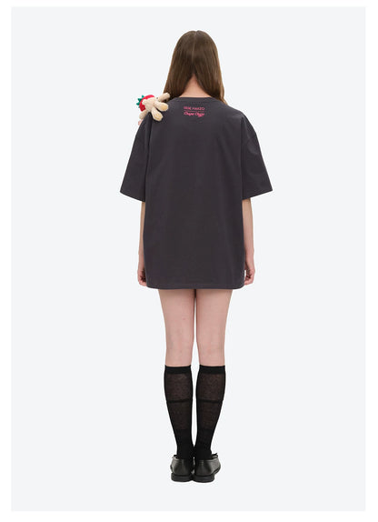 Bear Graphic Lollipop Oversized T-shirt