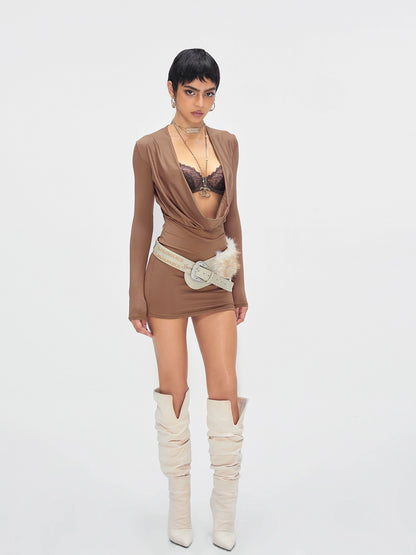 Contour-Fit Long-Sleeve Bodycon Dress