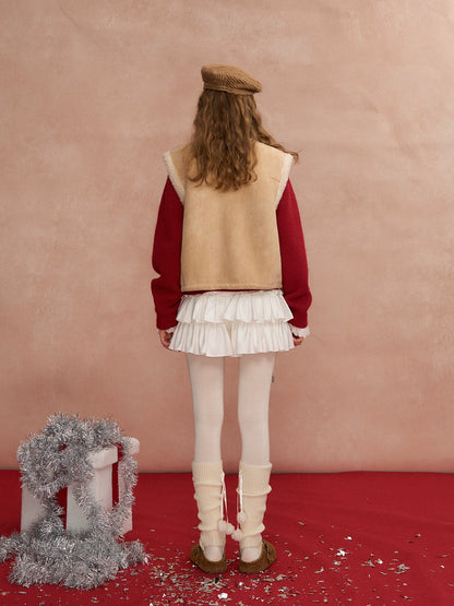 Reversible Fleece-Front Buttoned Vest