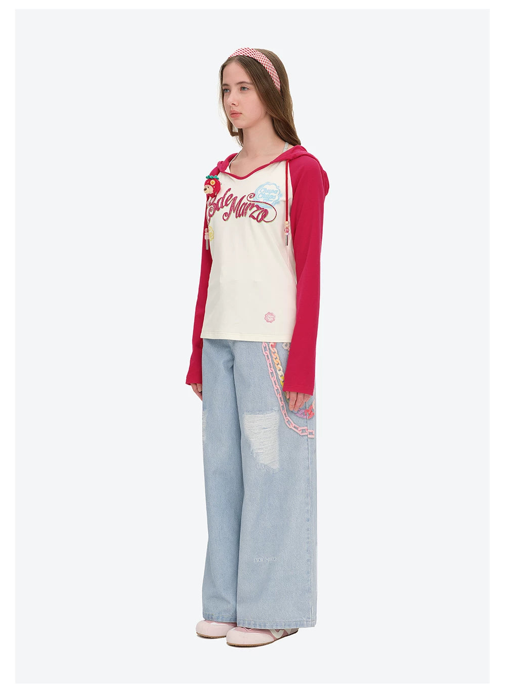 Raglan Sleeve Hooded Long Sleeve Tee