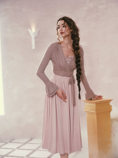 Pink Mist Ballet Knit Slip Dress