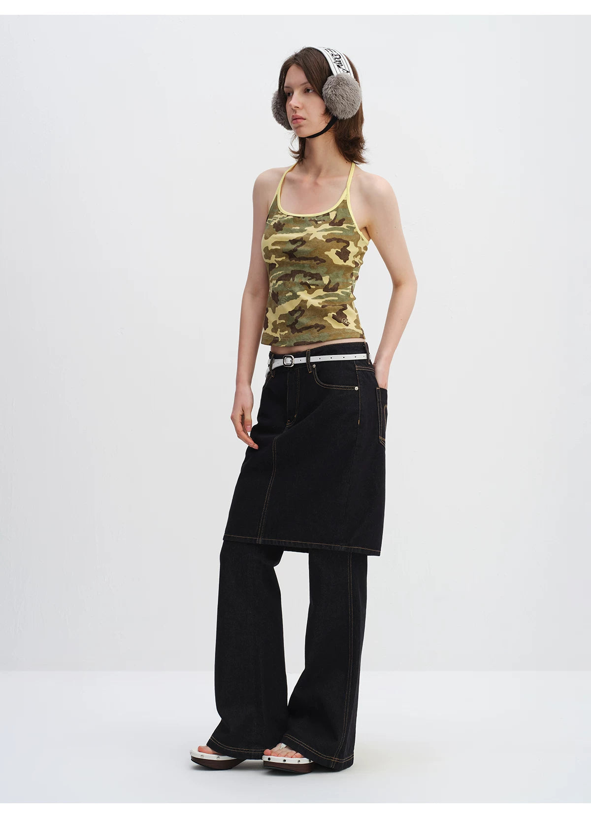 Desert Camo Sculpt U-Neck Slim Tank Top