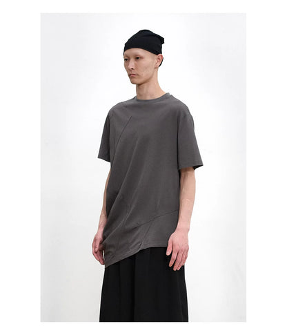 Asymmetric Panel Oversized Cotton T-Shirt