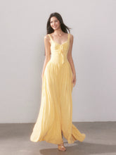 Lace Knit Spaghetti Strap Slit Long Dress - CHINASQUAD