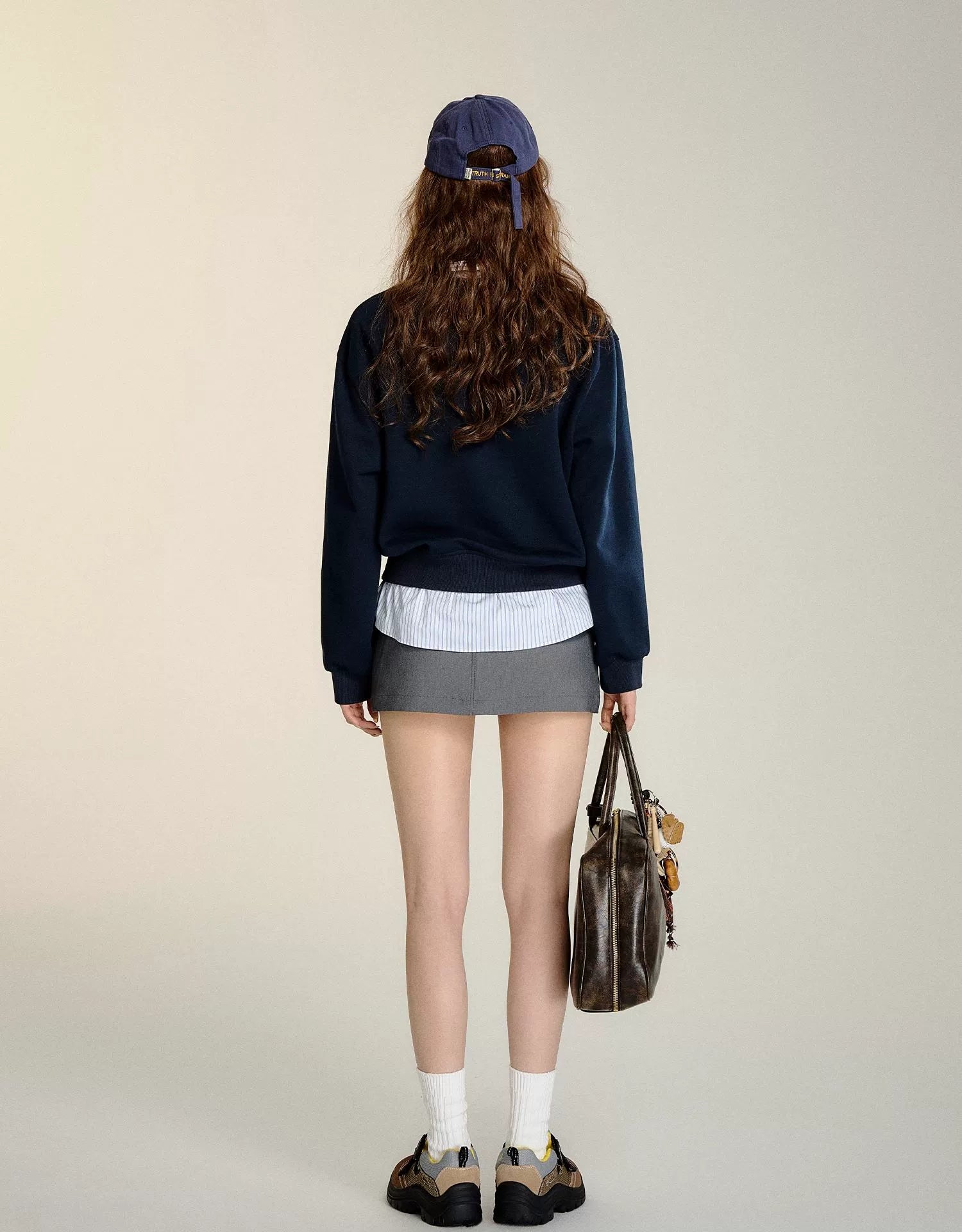 Navy Blue Aux Two-piece Sweatshirt