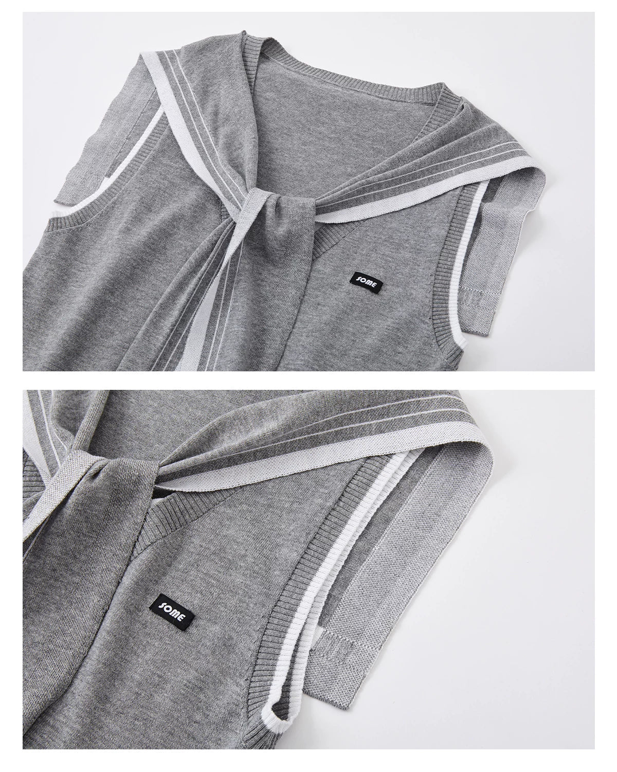Nautical-Inspired Minimalist Knit Tank Top