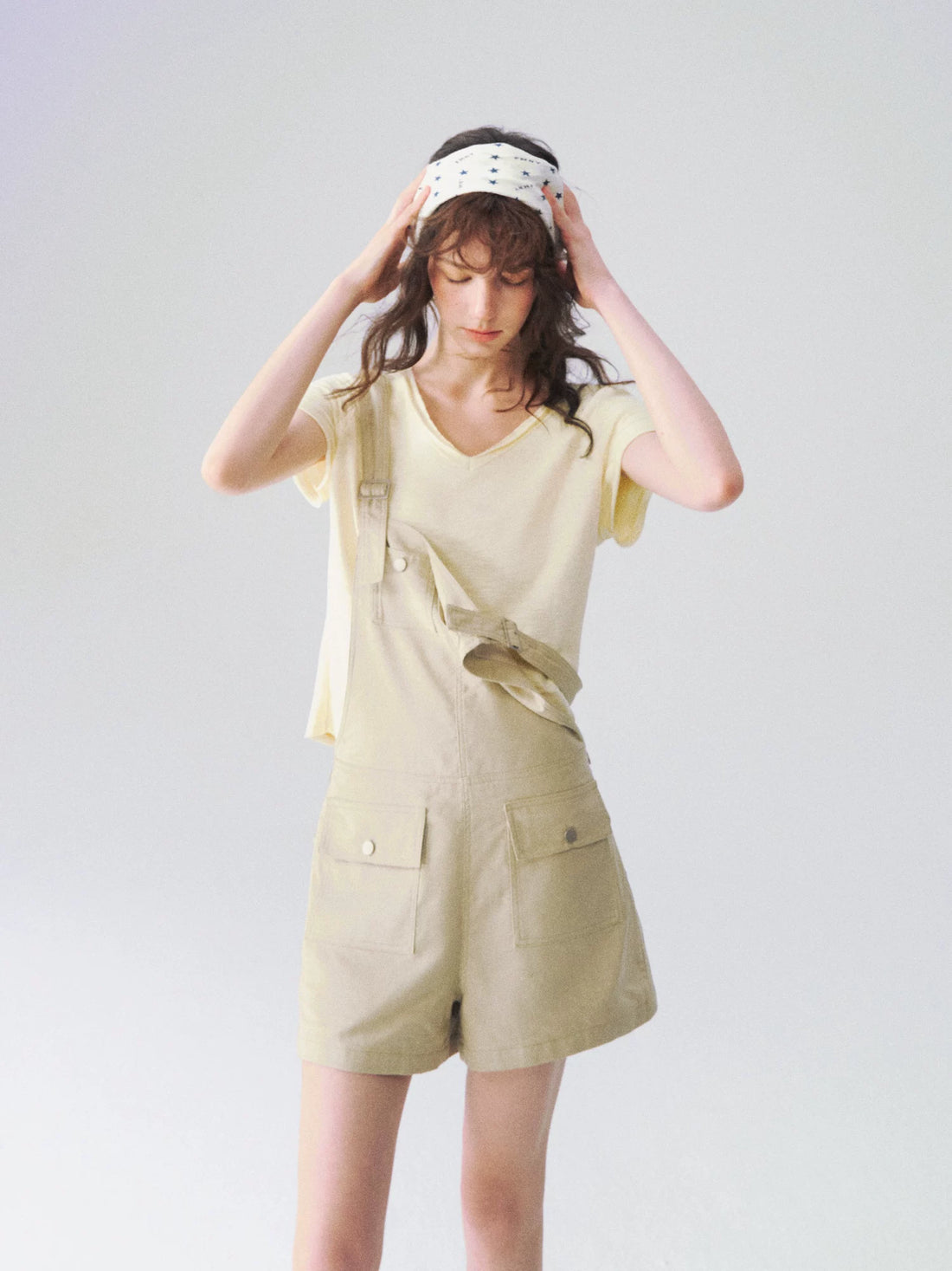 Slub Cotton Minimalist V-Neck Tee