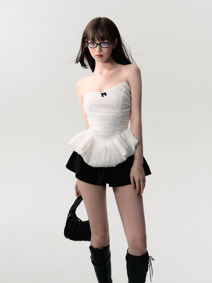 White Lace Corset Tube Top