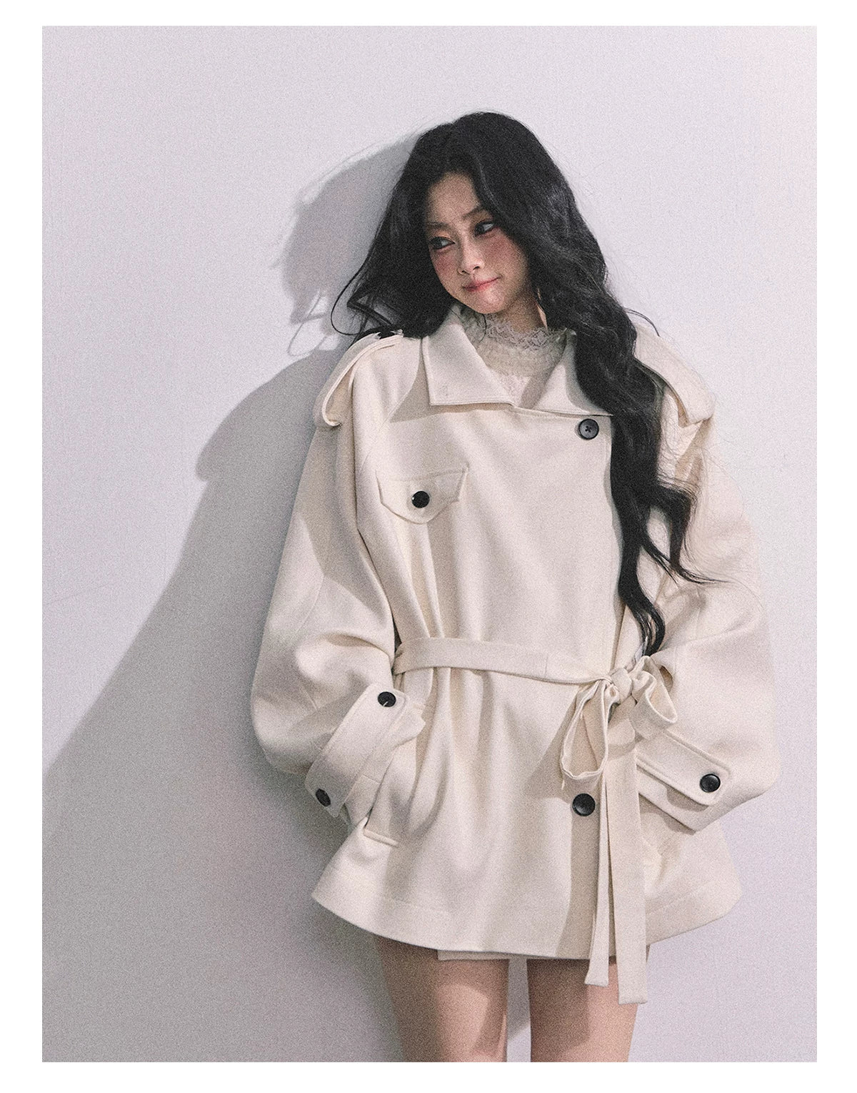 French British-Style Relaxed Wool Coat