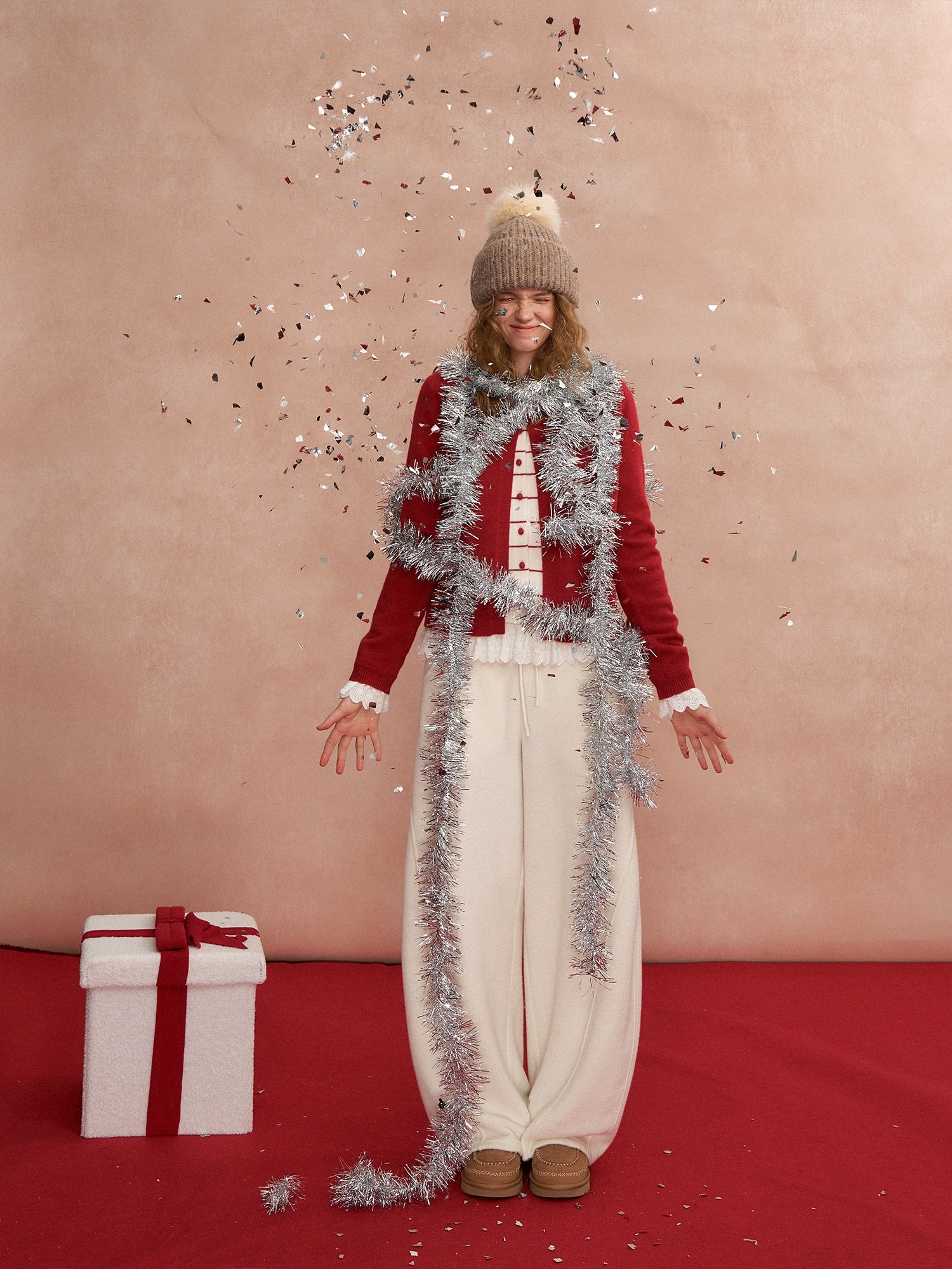 Two-Piece Effect Striped Cardigan