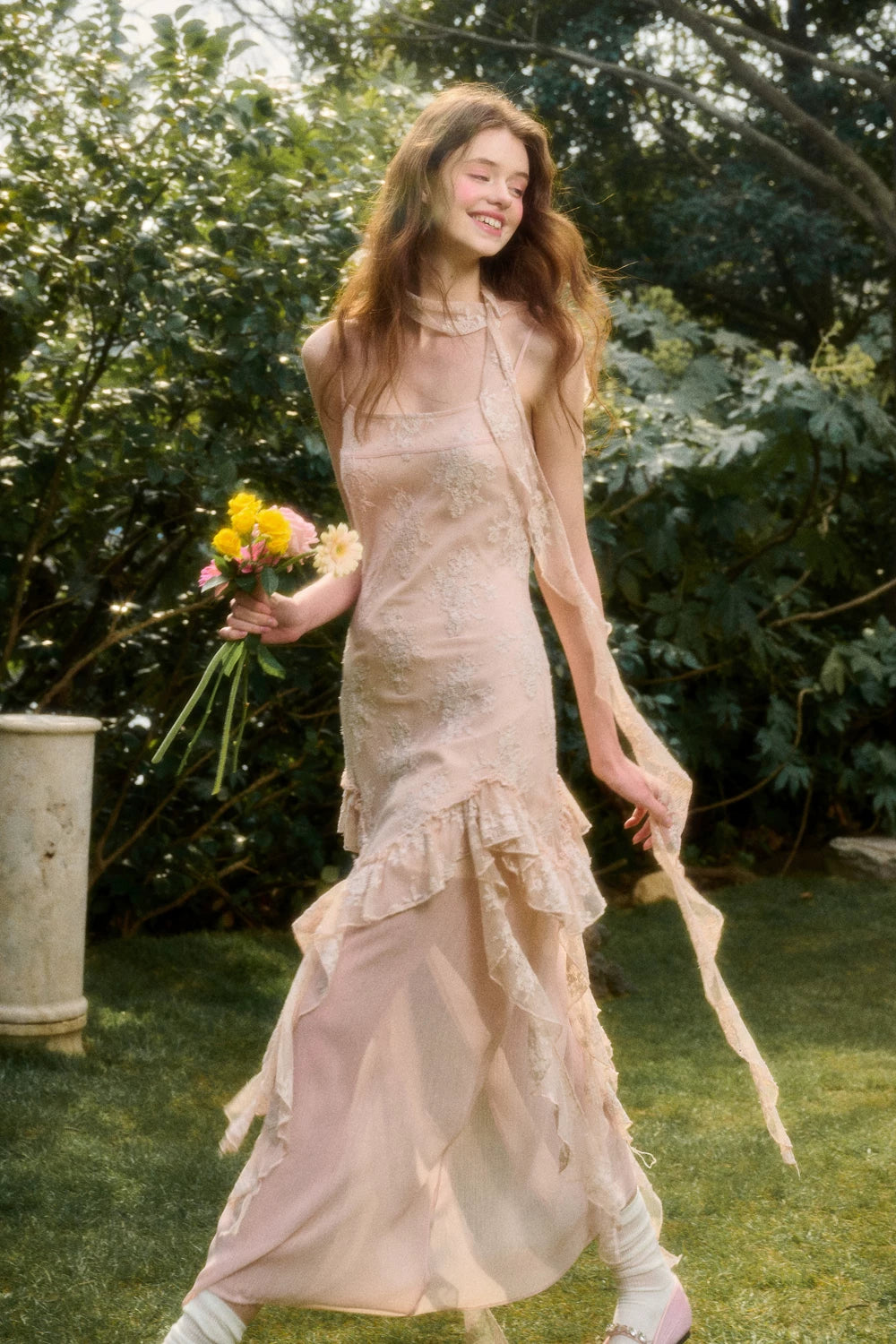 Pink Cloud Lace Fairy Dress