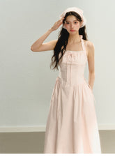 Pink Spaghetti Strap Dress - CHINASQUAD