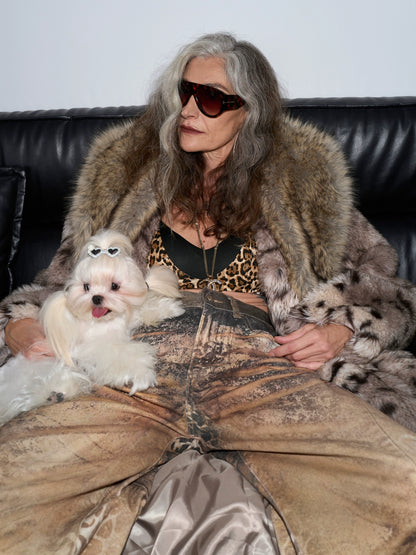 Leopard-Print Eco-Fur Coat