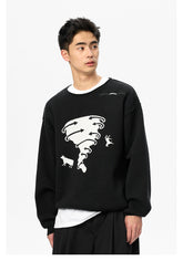 Black Crew Neck Sweatshirt - CHINASQUAD