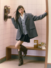 Gray Oversized Blazer - CHINASQUAD