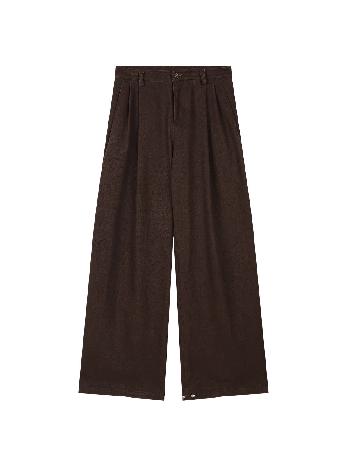 Vintage Brown High-Waisted Wide-Leg Pants