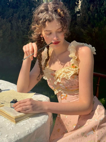 Daisy Kite French Vintage Floral Lace Dress