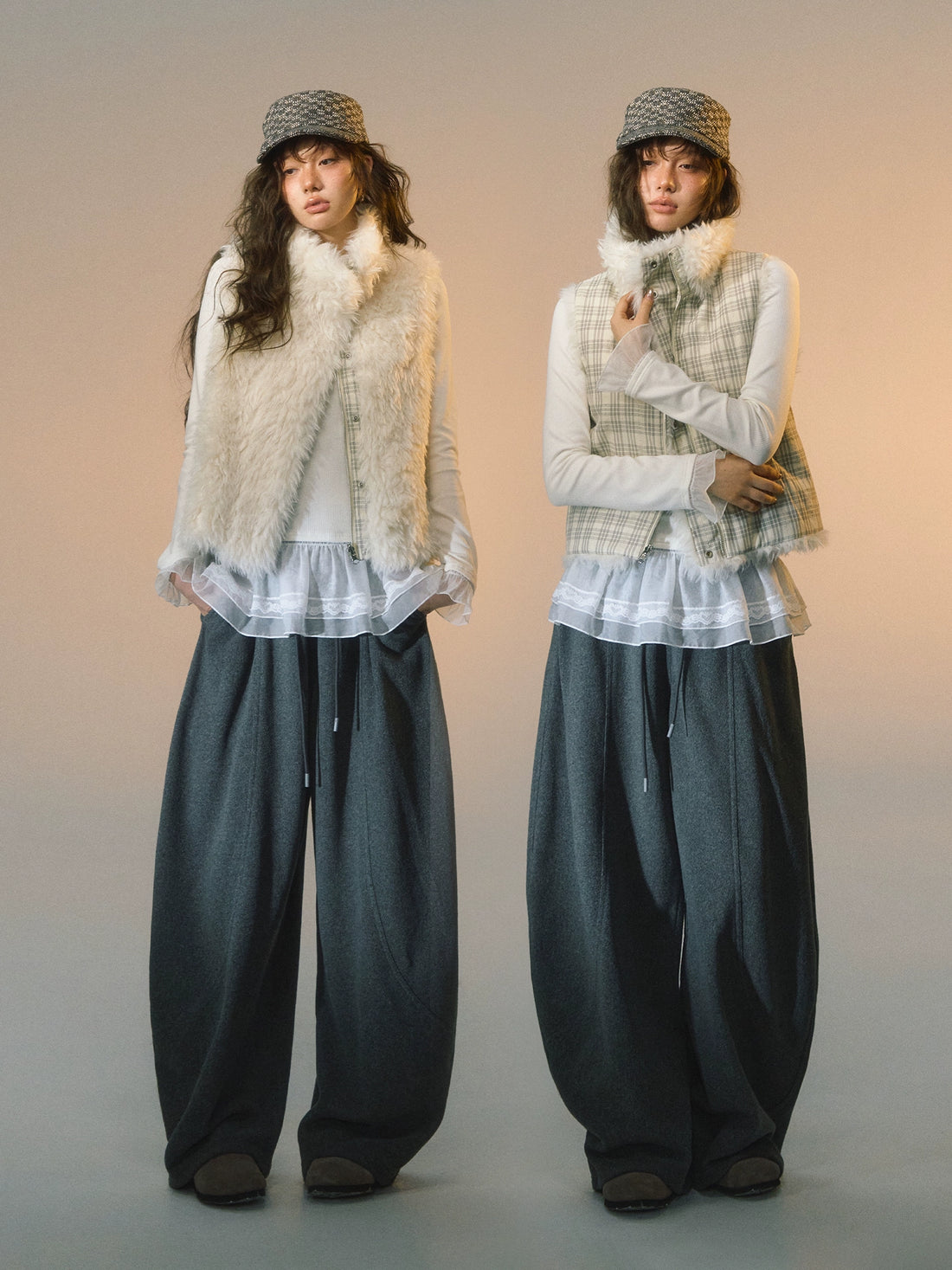 Plaid Patchwork Sherpa Reversible Vest