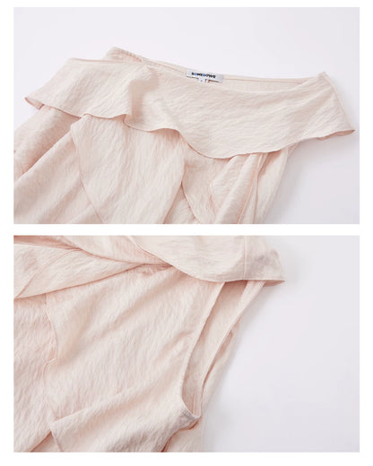 Layered Ruffle One-Shoulder Blouse