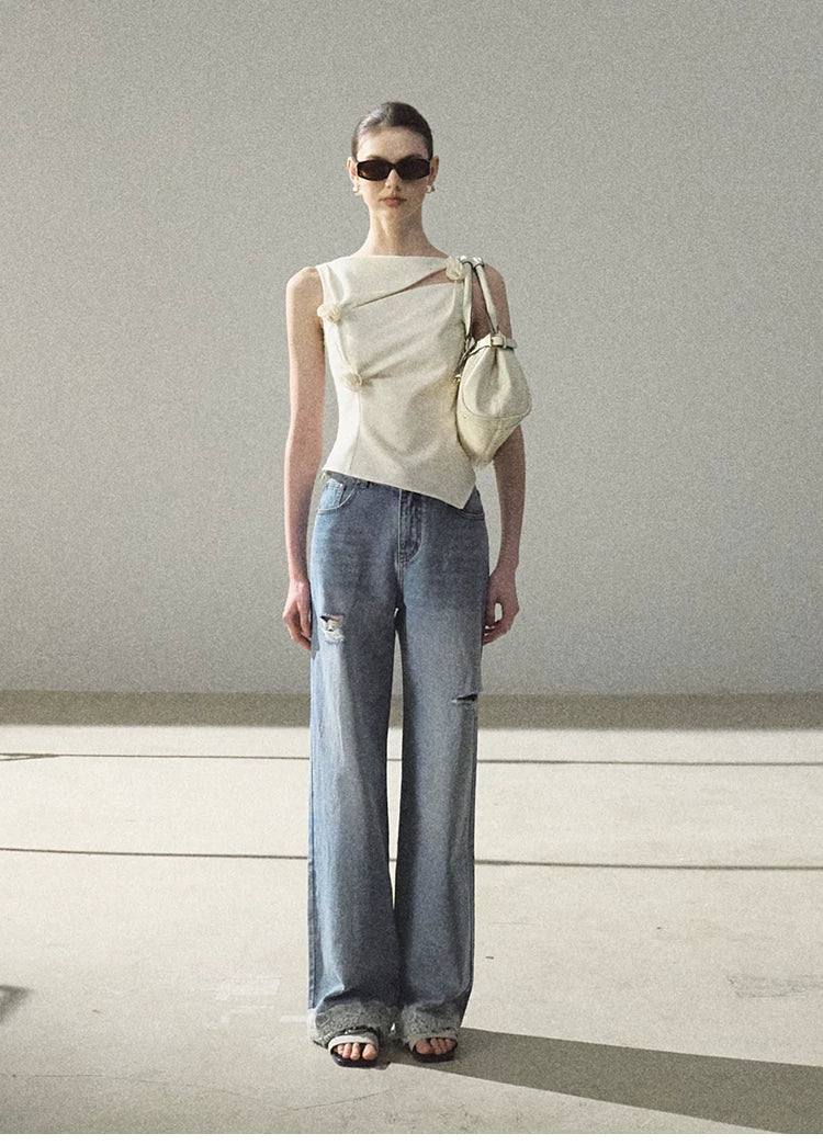 Sunny Trail Bohemian Wide-Leg Jeans