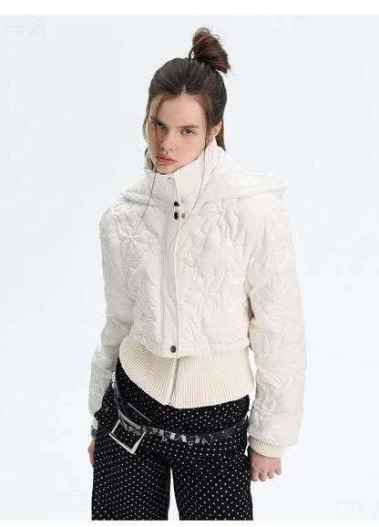 Quilted Embossed Short Down Jacket