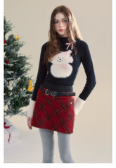 Black Snowman Mink Fur Sweater - CHINASQUAD